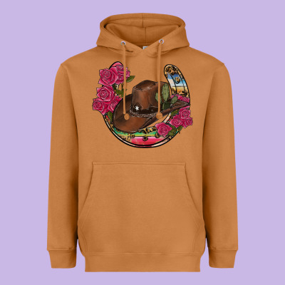 Western Serape Horseshoe Heavyweight Hoodie Designed By Ranaportraitstore
