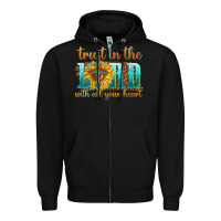 Black trust in the lord with all your heart Zipper Hoodie - texasbilliewilder