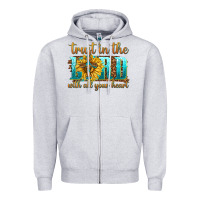 Heather Grey trust in the lord with all your heart Zipper Hoodie - texasbilliewilder