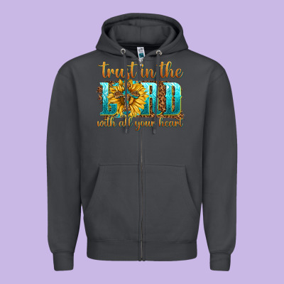 Trust In The Lord With All Your Heart Zipper Hoodie Designed By Texasbilliewilder