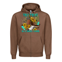 Chestnut try that in a small town Zipper Hoodie - texasbilliewilder