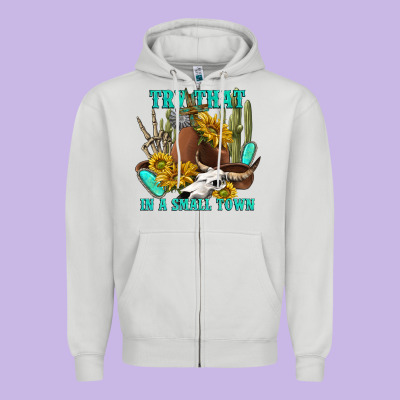 Try That In A Small Town Zipper Hoodie Designed By Texasbilliewilder