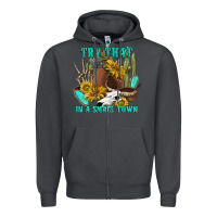 Smoke try that in a small town Zipper Hoodie - texasbilliewilder