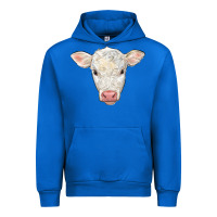Cobalt charolais calf face Urban Hoodie - LillyAllenDesigns