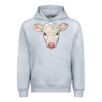 Heather Grey charolais calf face Urban Hoodie - LillyAllenDesigns