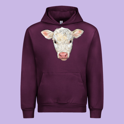Charolais Calf Face Urban Hoodie Designed By Lillyallendesigns
