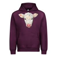 Mauve Wine charolais calf face Urban Hoodie - LillyAllenDesigns