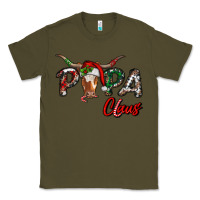 Army Green Papa Claus With Long Horn Western Christmas Classic Tee - RanaPortraitStore