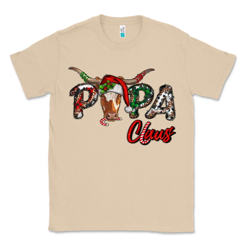 Papa Claus With Long Horn Western Christmas Classic Tee by RanaPortraitStore | Teevron