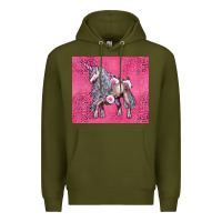 Army Green unicorn Premium Hoodie - LillyAllenDesigns