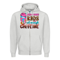 Dove Grey too many kids not enough caffeine Zipper Hoodie - Zillion Design Studio