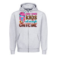 Heather Grey too many kids not enough caffeine Zipper Hoodie - Zillion Design Studio