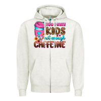 Oatmeal Heather too many kids not enough caffeine Zipper Hoodie - Zillion Design Studio
