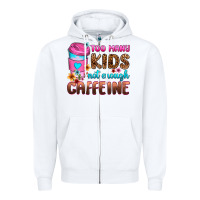 White too many kids not enough caffeine Zipper Hoodie - Zillion Design Studio