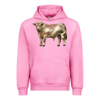 Fuchsia Pink charolais bull Urban Hoodie - LillyAllenDesigns