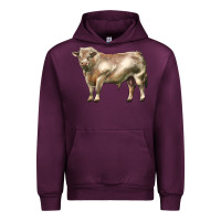 Mauve Wine charolais bull Urban Hoodie - LillyAllenDesigns