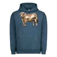 Pigment Midnight Navy charolais bull Urban Hoodie - LillyAllenDesigns