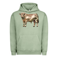 Pigment Oil Green charolais bull Urban Hoodie - LillyAllenDesigns