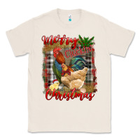 Natural Merry Cluckin' Christmas Classic Tee - RanaPortraitStore