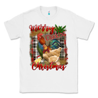 White Merry Cluckin' Christmas Classic Tee - RanaPortraitStore