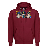 Burgundy police gnomes Zipper Hoodie - Zillion Design Studio