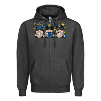 Charcoal Heather police gnomes Zipper Hoodie - Zillion Design Studio