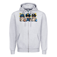 Heather Grey police gnomes Zipper Hoodie - Zillion Design Studio