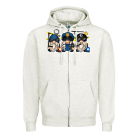 Oatmeal Heather police gnomes Zipper Hoodie - Zillion Design Studio