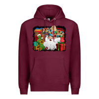 Burgundy Santa Claus Spanish Christmas Premium Hoodie - Jasminsmagicworld