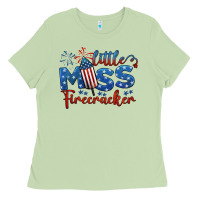 Little Miss Firecracker 4th Of July Ladies Tee | Teevron
