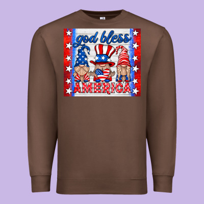 God Bless America Gnomes Premium Sweatshirt Designed By Hra Design Shop
