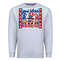 Heather Grey god bless America gnomes Premium Sweatshirt - HRA Design Shop