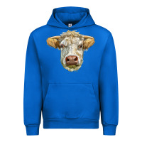Cobalt Charolais bull face Urban Hoodie - LillyAllenDesigns