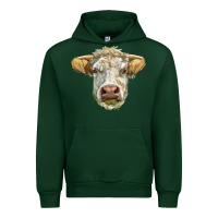 Forest Green Charolais bull face Urban Hoodie - LillyAllenDesigns