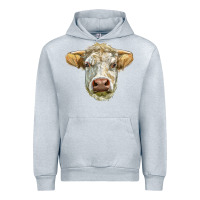 Heather Grey Charolais bull face Urban Hoodie - LillyAllenDesigns