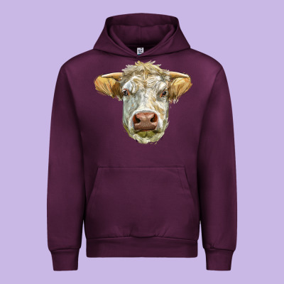 Charolais Bull Face Urban Hoodie Designed By Lillyallendesigns