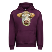 Mauve Wine Charolais bull face Urban Hoodie - LillyAllenDesigns