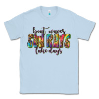 Dusty Blue boat waves sun rays lake days Classic Tee - texasbilliewilder