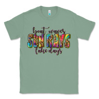 Sage boat waves sun rays lake days Classic Tee - texasbilliewilder