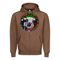 Chestnut Baby Cow Christmas Zipper Hoodie - RanaPortraitStore