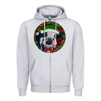 Heather Grey Baby Cow Christmas Zipper Hoodie - RanaPortraitStore