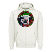 Oatmeal Heather Baby Cow Christmas Zipper Hoodie - RanaPortraitStore
