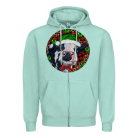 Seafoam Baby Cow Christmas Zipper Hoodie - RanaPortraitStore