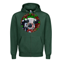 Sports Green Baby Cow Christmas Zipper Hoodie - RanaPortraitStore