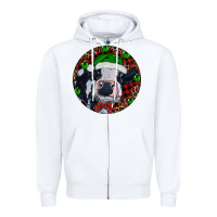 White Baby Cow Christmas Zipper Hoodie - RanaPortraitStore