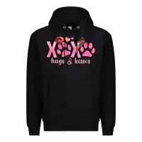 Black xoxo hugs and kisses paws Premium Hoodie - NancyCooperArtShop