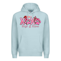 Blue Mist xoxo hugs and kisses paws Premium Hoodie - NancyCooperArtShop