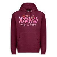 Burgundy xoxo hugs and kisses paws Premium Hoodie - NancyCooperArtShop