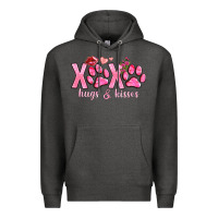 Charcoal Heather xoxo hugs and kisses paws Premium Hoodie - NancyCooperArtShop