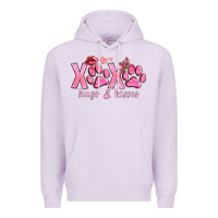 Lilac xoxo hugs and kisses paws Premium Hoodie - NancyCooperArtShop